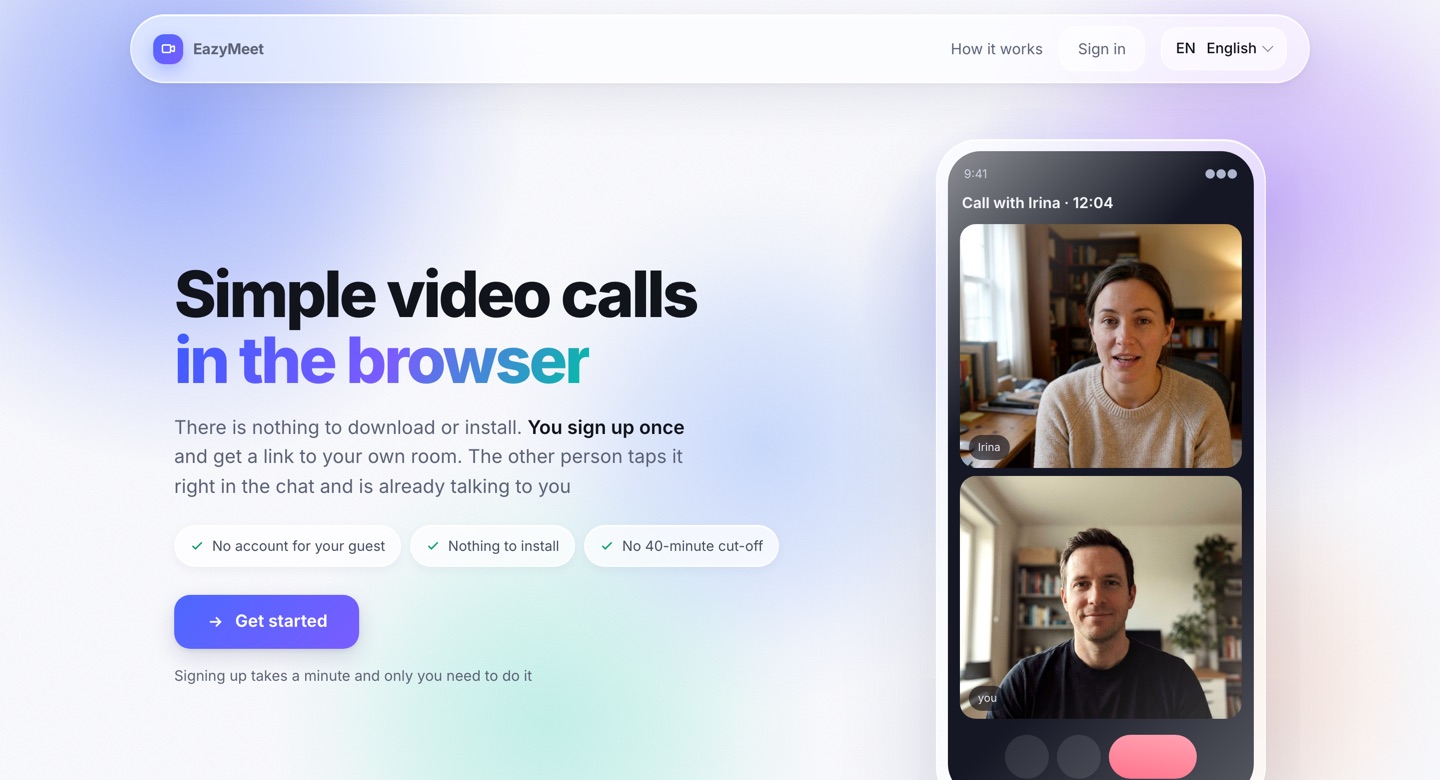 EazyMeet – simple video calls in the browser